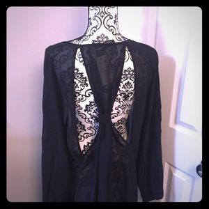 NWT Sheer, Black Kimono